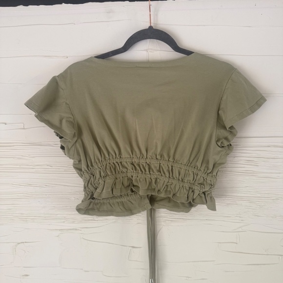 Princess Polly Jamison Reid Crop Top Khaki | Size US 10 - Picture 5 of 7